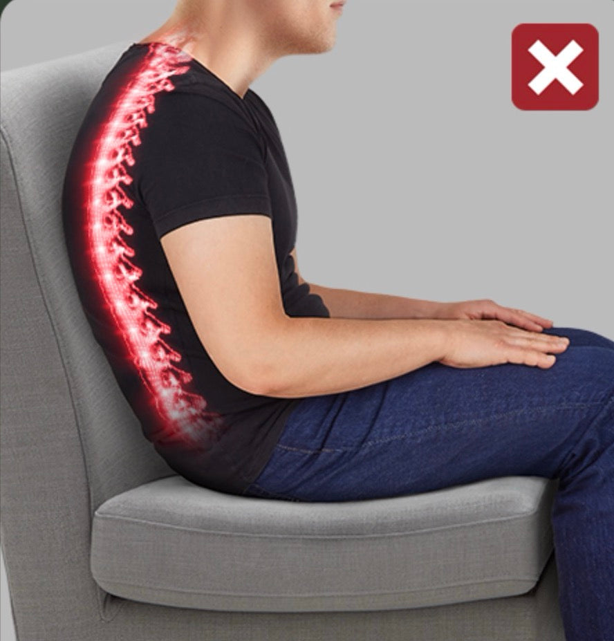 Worn webbing. You drop straight through the cushion.