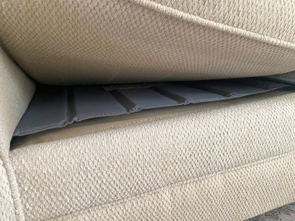 The sag before fitting, seat dipped in the middle
