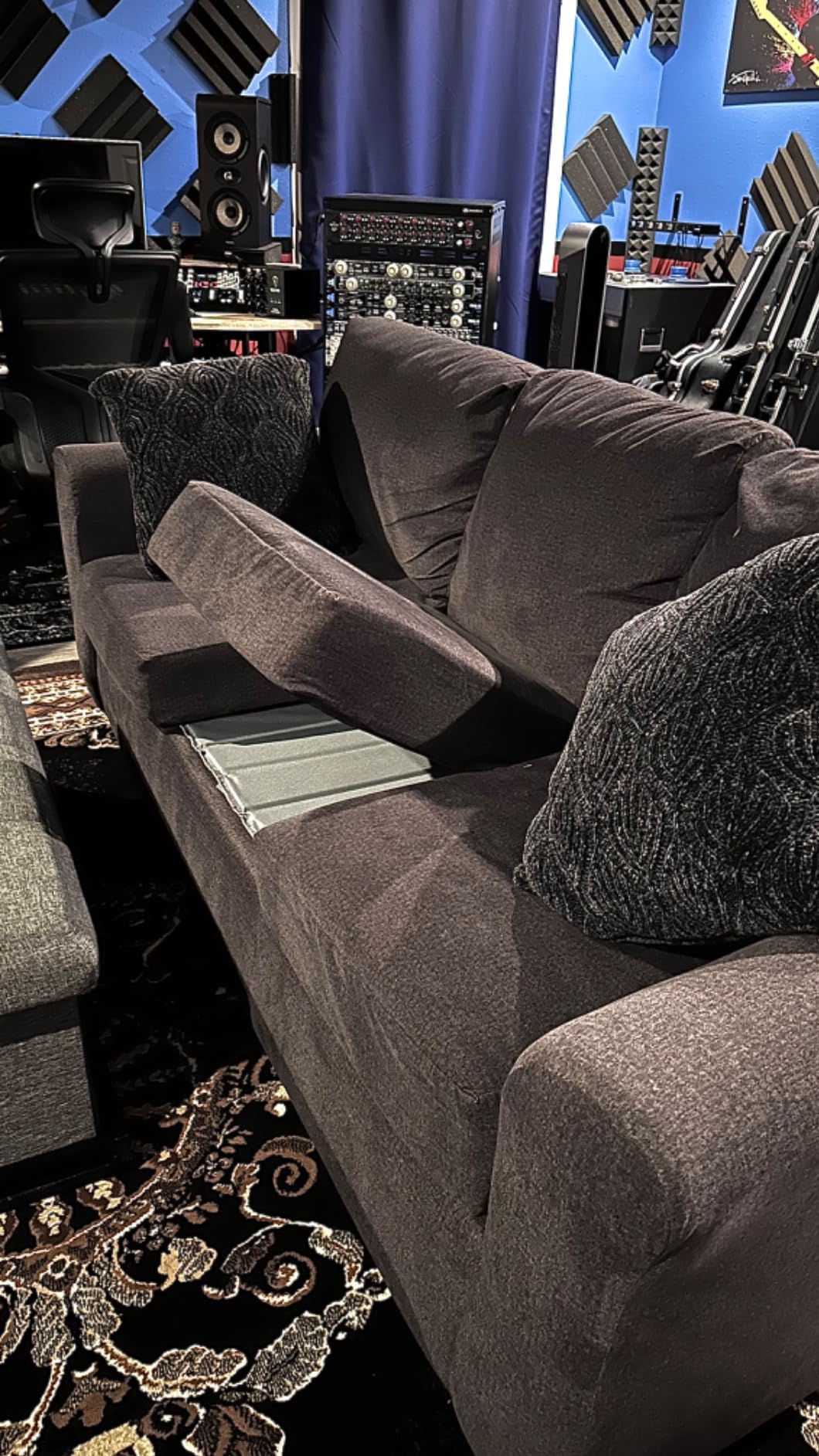 Board laid on the bare seat base, cushions still off