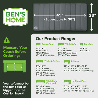 Heavy Duty Loveseat Cushion Support - 38"-45" x 23"