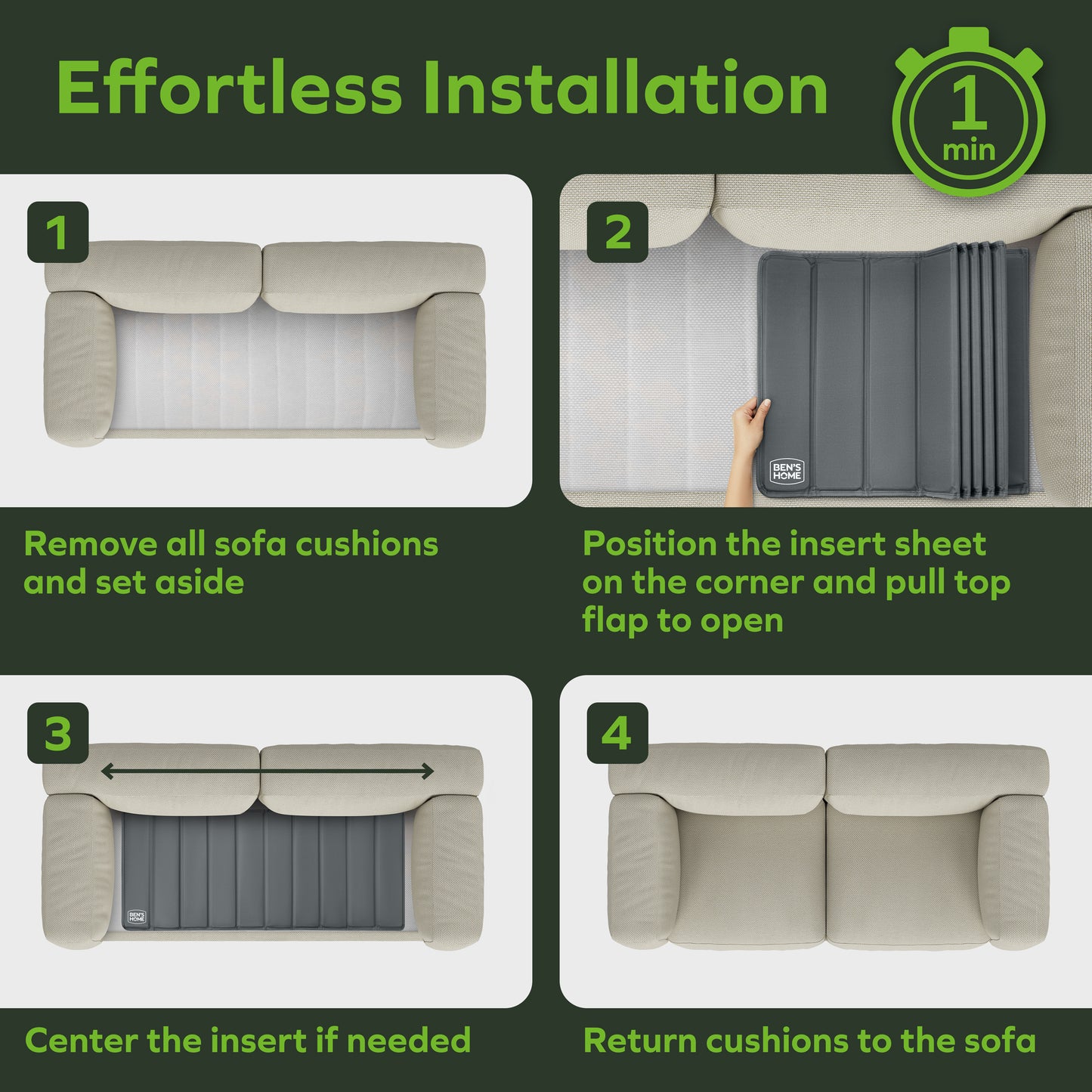 Heavy Duty Loveseat Cushion Support - 38"-45" x 23"