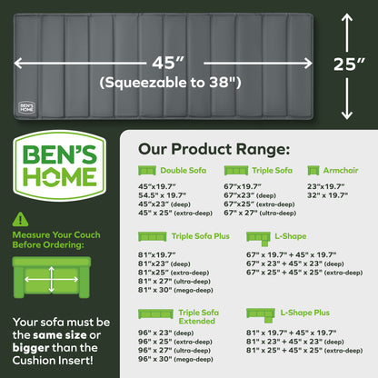 Heavy Duty Loveseat Cushion Support - 38"-45" x 25"