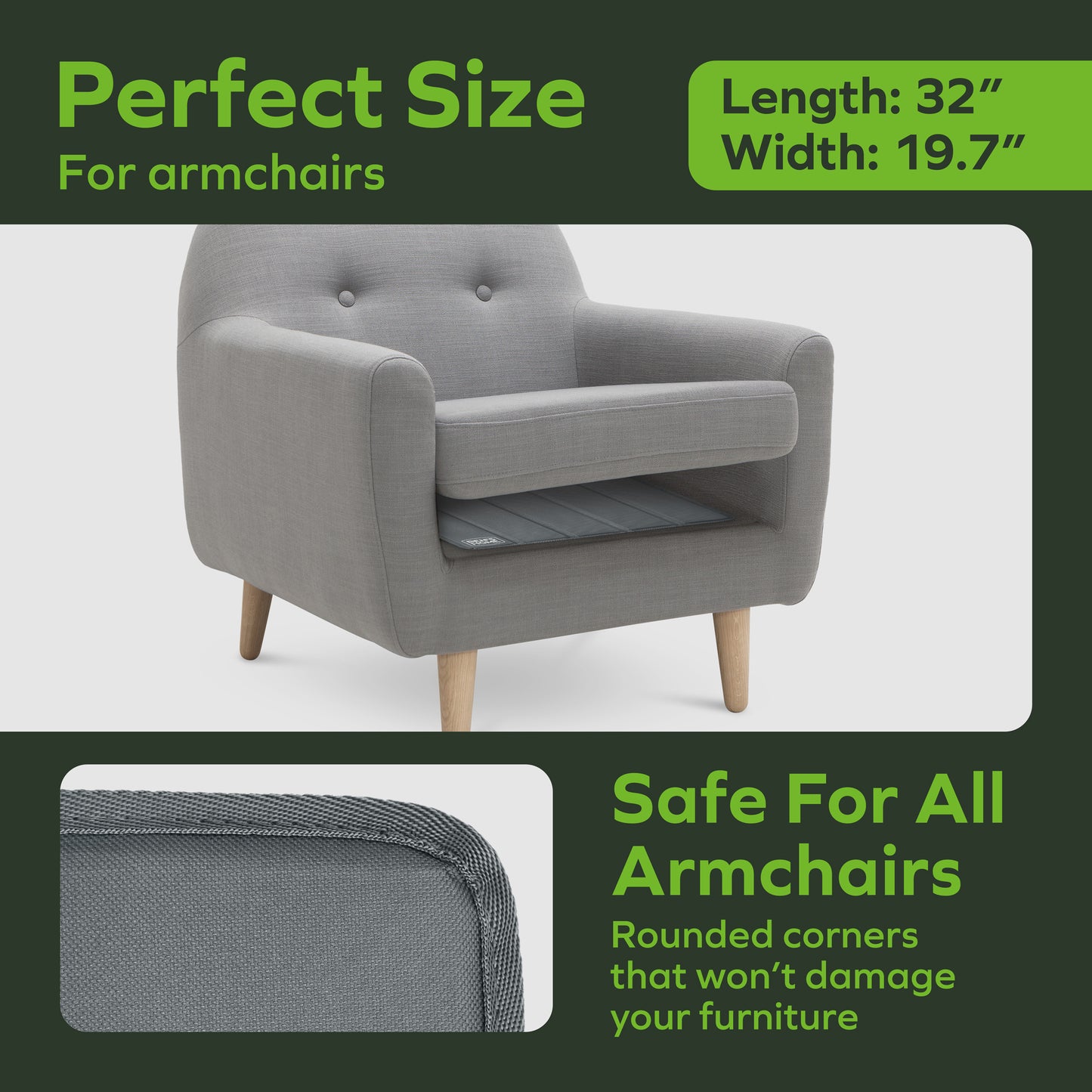 Heavy Duty Recliner Cushion Support Insert - 30"-32" x 19.7"