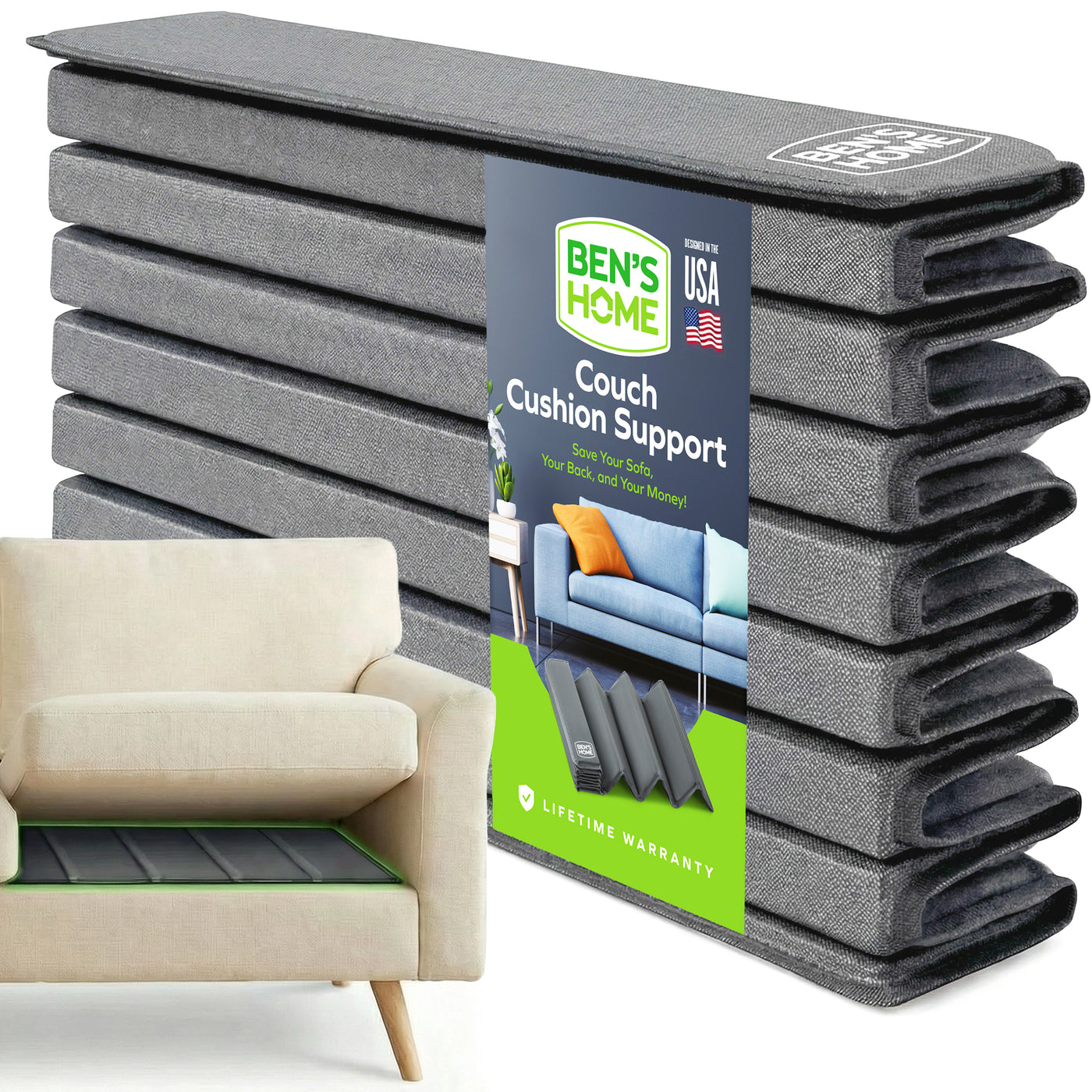 BEN'SHOME couch cushion support board, folded
